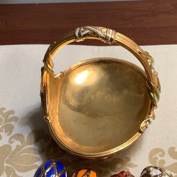 Franklin Mint Faberge Spring Egg Basket with 9 Eggs - Picture 6 of 12
